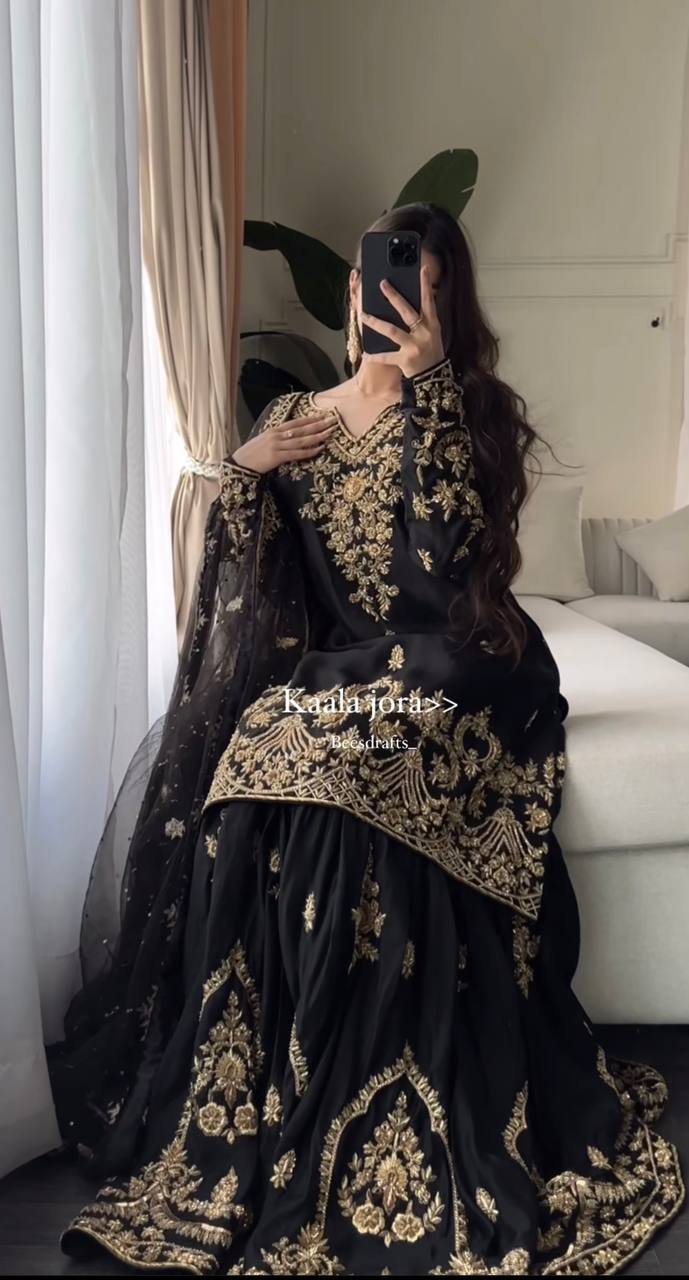 The Cinematic Black Zari Ensemble